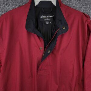Dryjoys by Footjoy Men’s Red Pullover Medium Shortsleeve 1/4 Zip w/ Snaps FJ